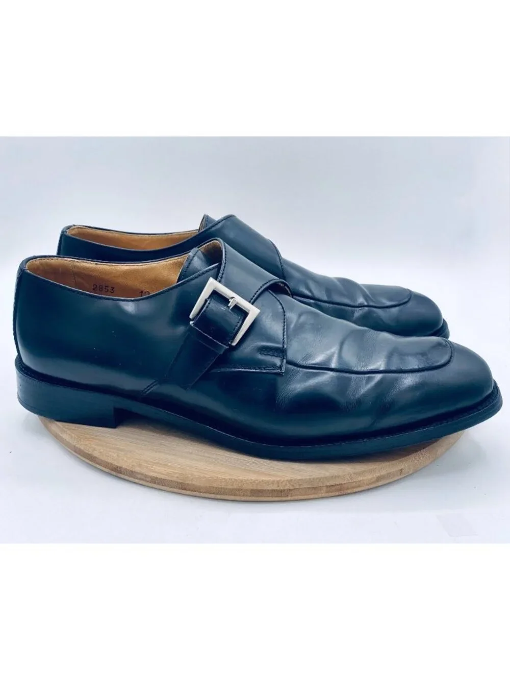 To Boot New York Mens Shoes 12 Black Leather Monk Strap Oxfords Italy